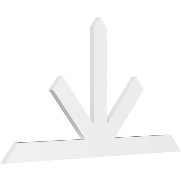 Ekena Millwork Saratoga Architectural Grade PVC Gable Bracket, 84"W x 45 1/2"H x 2"D x 6"F, 13/12 Pitch GBP084X46X0206SAR00 - main